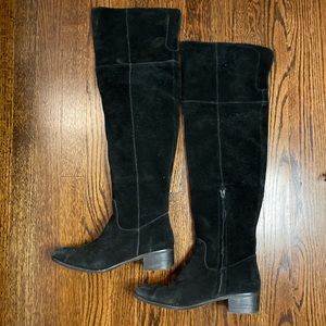 Steve Madden Black Suede Over knee boots size 8.
